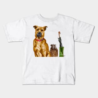 Black mouth cur dog breed drawing Kids T-Shirt